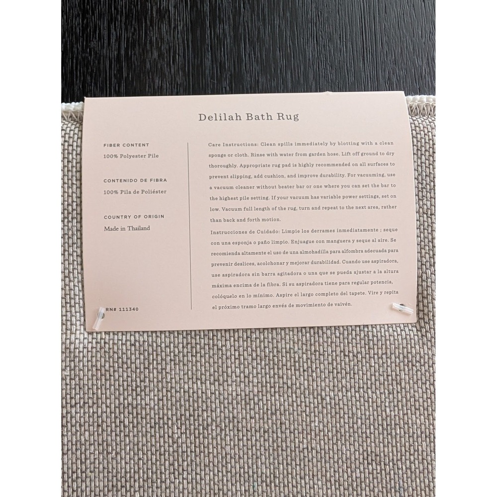 Rifle Paper Co x Loloi Delilah Bath Rug 17" x 24" Blue Hydrangea Floral Border - Picture 4 of 8
